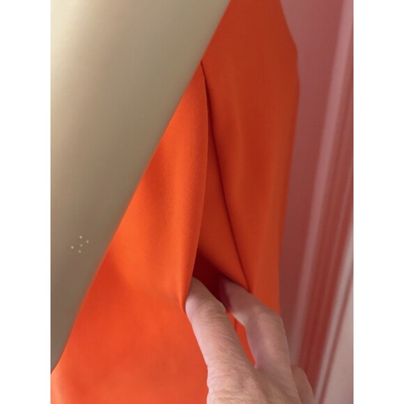 Banana Republic Orange Sleeveless Midi Dress Size 8 Criss Cross Back Pockets - Picture 5 of 10